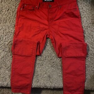 Red Valabasas Pants. Slim Fit Size 36